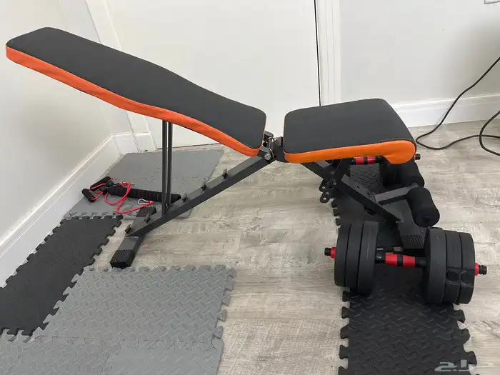 Adjustable Bench and 2 x 10 KG dumbells for sale 1
