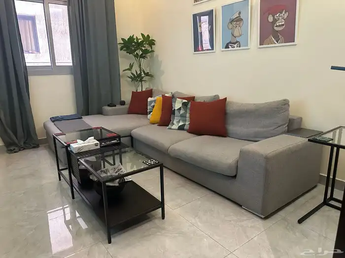 L-Shaped Couch   Coffee tables 1