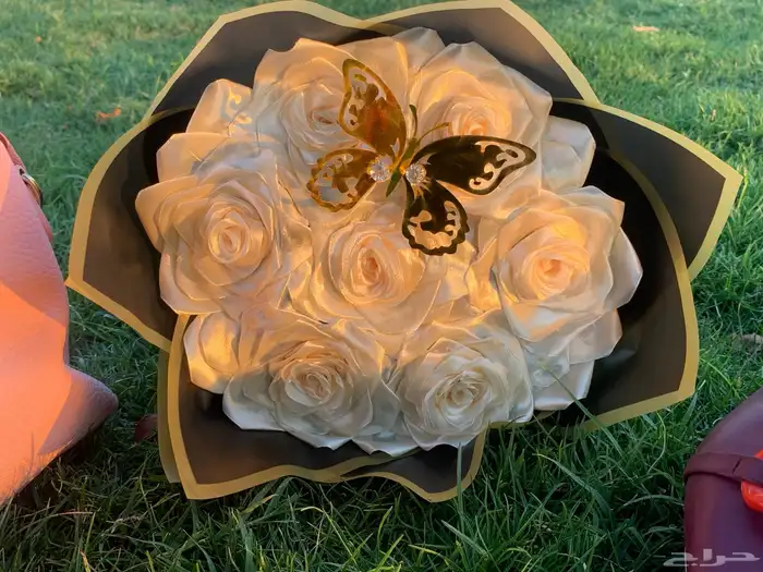 White Satin Flower Bouquet 1