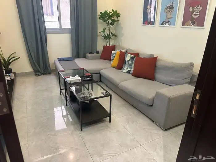 L-Shaped Couch   Coffee tables 0