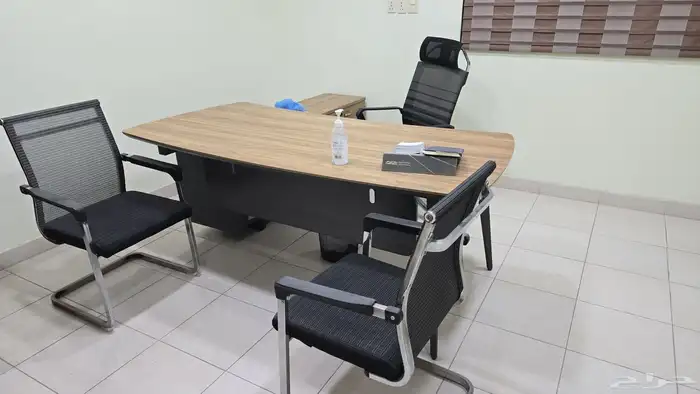 طقم طاوله مكتب  كرسي مكتب جلد فاخر 5