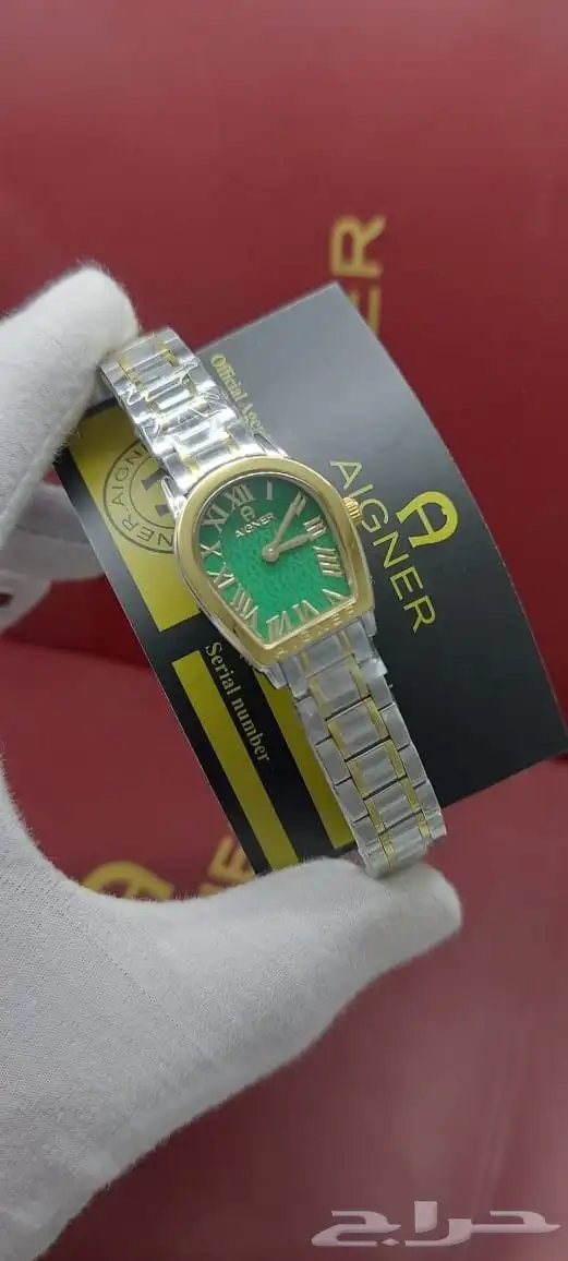 متجر_كاتشي ساعة اغنر نسائية حرف A مقاس 22ملم 0