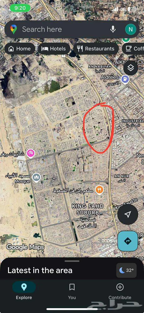 للبيع أرض في ضاحية الملك فهد على ثلاث شوارع مساحة 507 1