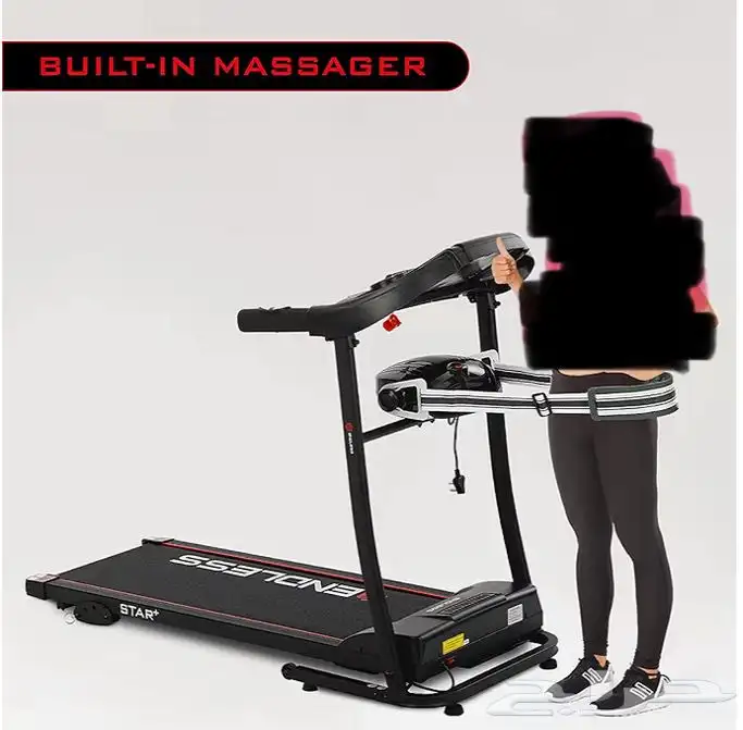 سير رياضي جهاز مشي شبه جديد مع جهاز مساج للبطن والظهر 1