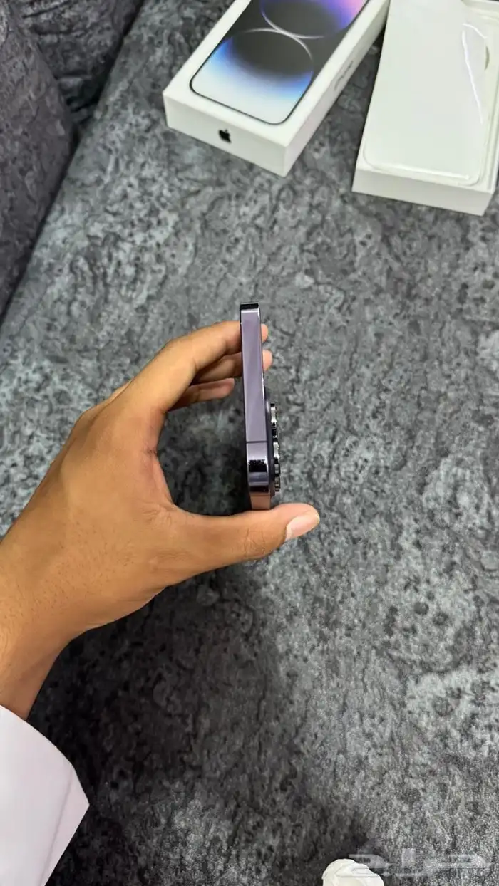 ايفون 14برو ماكس جديد شرط بطريه 88 بكرتونه مساحه 128 4