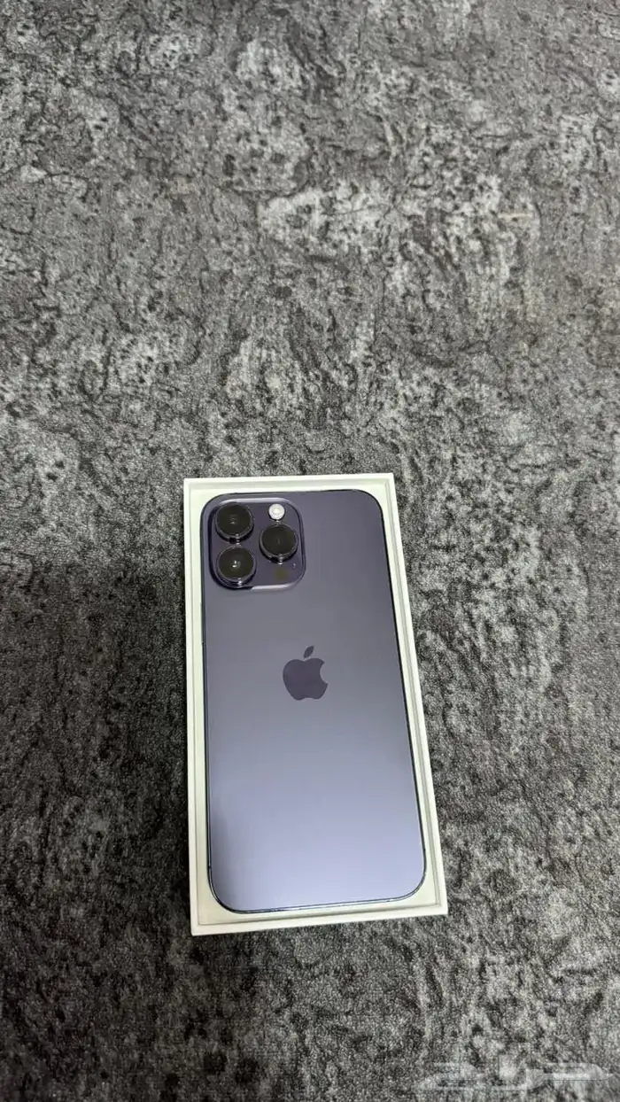 ايفون 14برو ماكس جديد شرط بطريه 88 بكرتونه مساحه 128 0