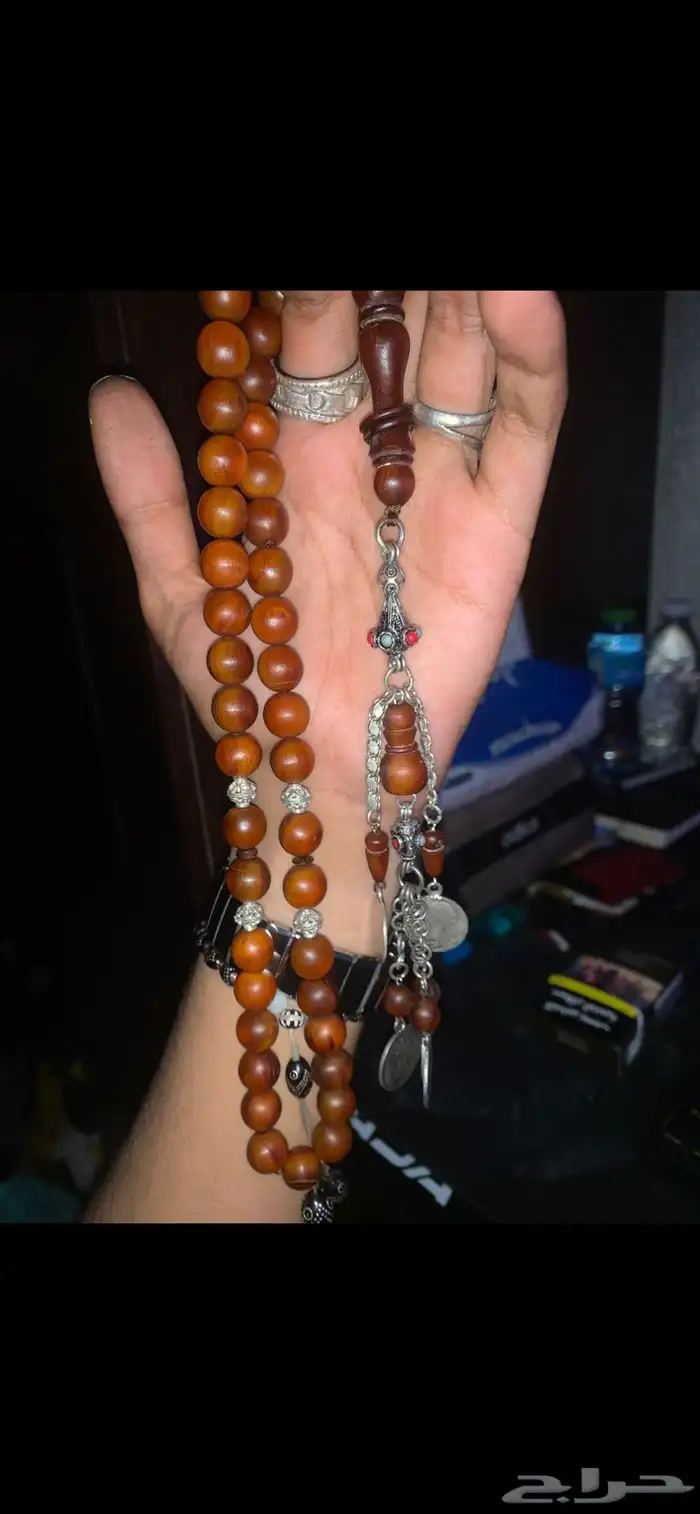 سبحة زراف وحيد قرن خرتيت صيفاني فضة قديم انتيك 0