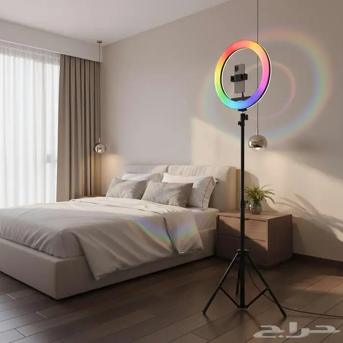 إضاءة التصوير الدائرية  حامل معدني عالي الجودة 1