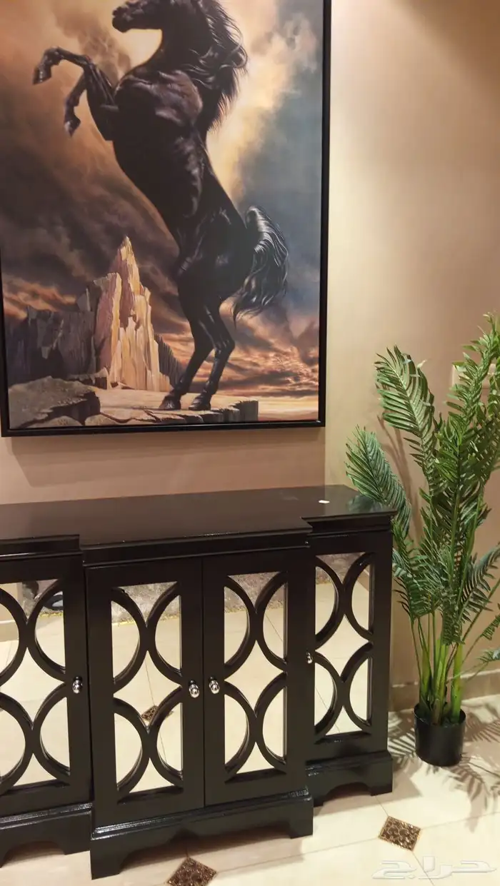 مدخل مع لوحة وشجرة زينة 2