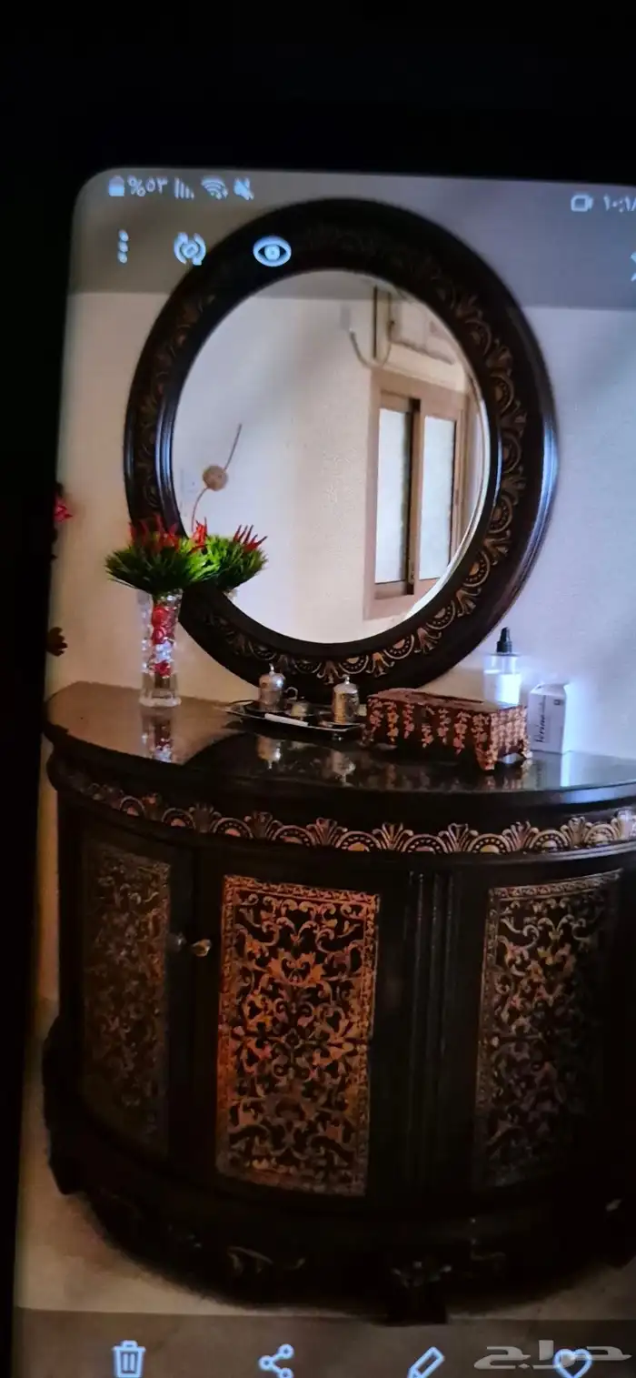 دولاب مدخل خشب منقش فخم..مرايا ودولاب احذيه.. 0