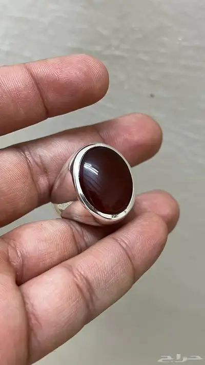خاتم عقيق كبدي فضه طن index