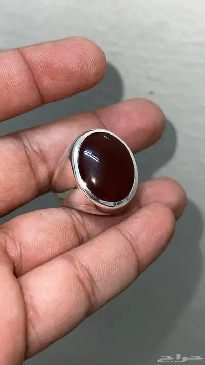 خاتم عقيق كبدي فضه طن index