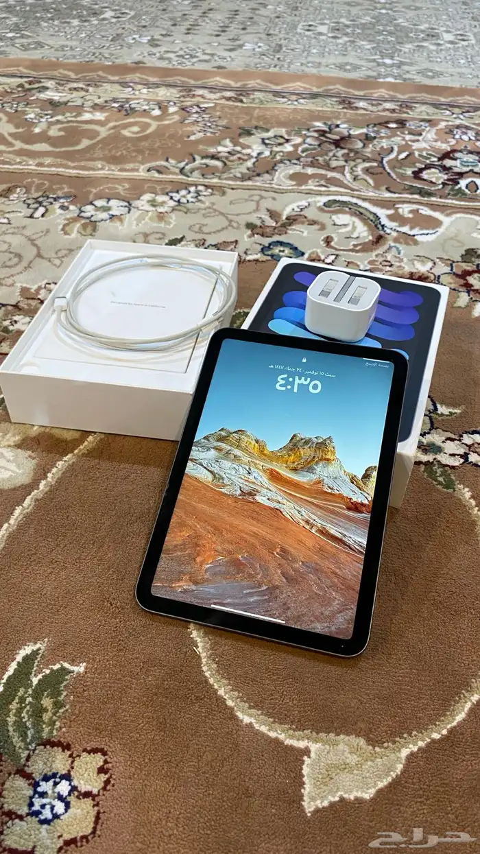 ايباد مني 6 جديد مع اغراضه كامله   نسبه البطاريه 100 1