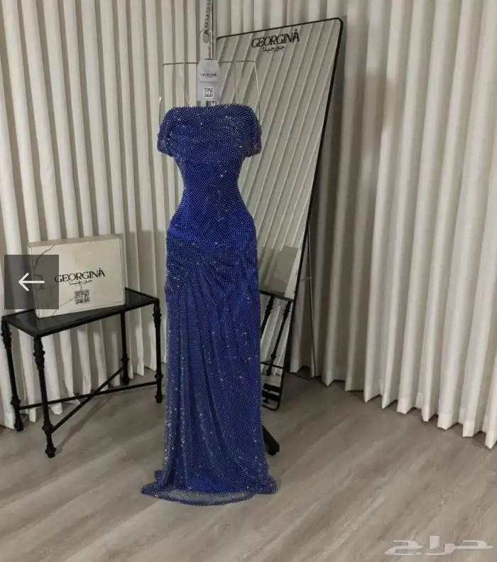 فستان من جورجينا ازرق بخرزات 1
