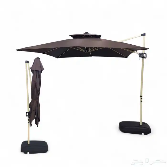 مظلات حدائق بطاوله وكراسي وقاعدة رخام ورمل 7