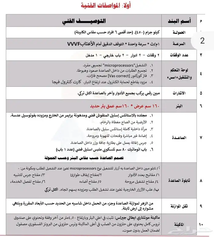 مصعد اصنصير وقفتين للبيع 1