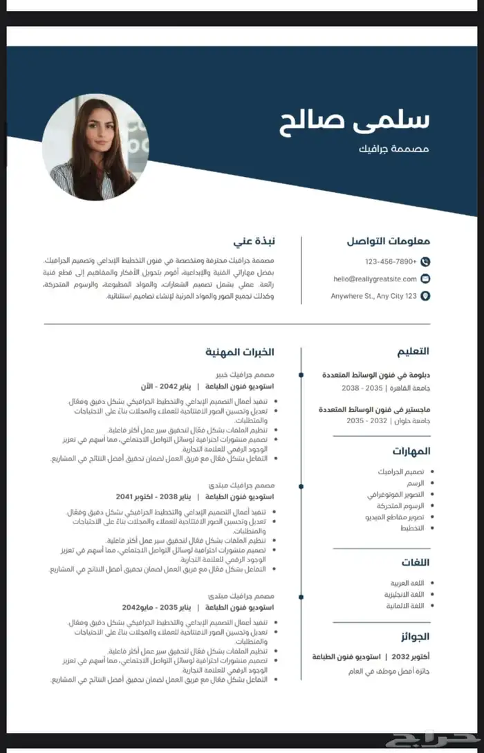 تصميم سيرة ذاتيه احترافيه 4