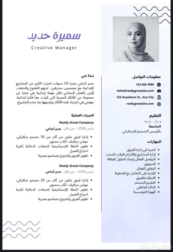 تصميم سيرة ذاتيه احترافيه 10