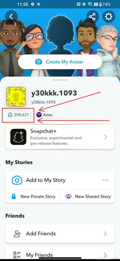 سناب شات مليون نقطه ( سكور) index