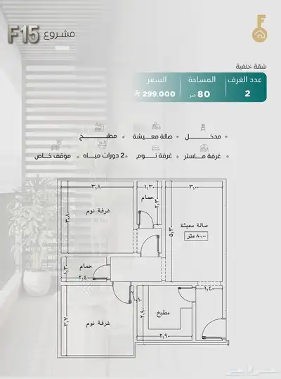 غرفتين وثلاث وأربع غرف للبيع النزهه عند طريق المدينه كاش index