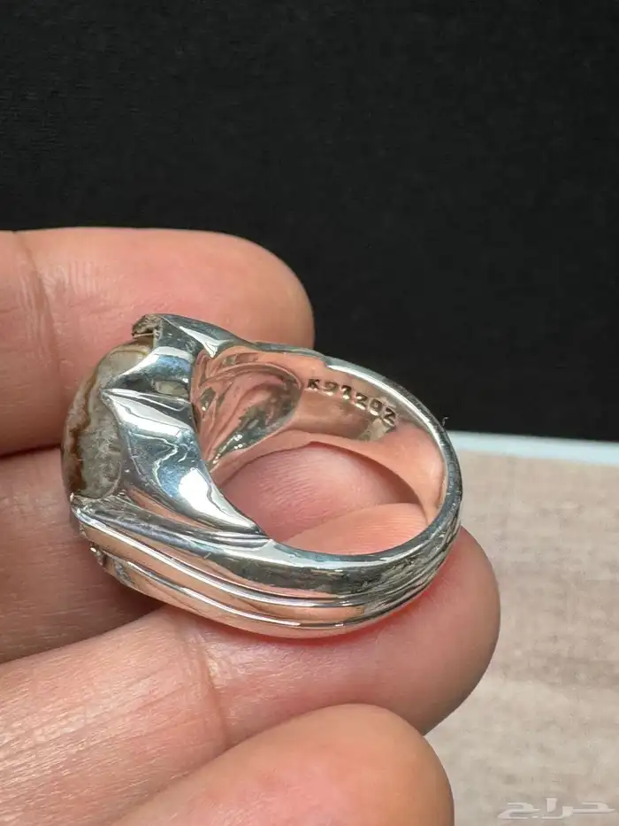 خاتم عقيق سليماني هندي طبيعي عين ورمش من العيار الثقيل 23