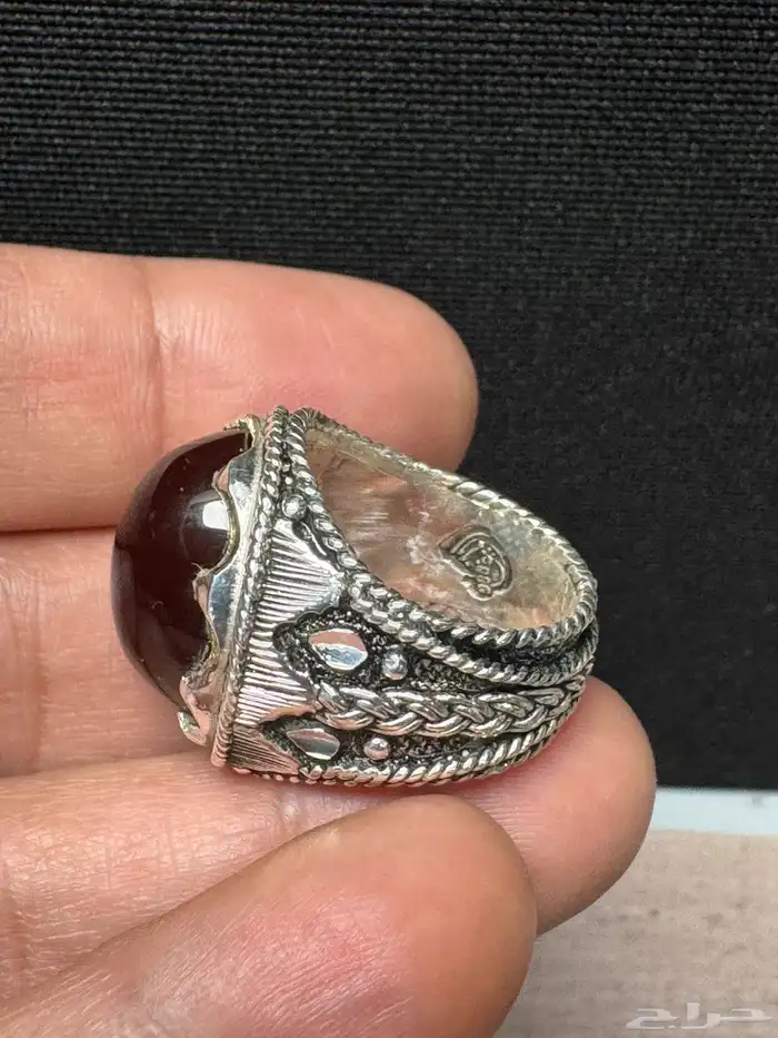 خاتم عقيق يماني كرز الكرز قبة صياغة الوليف 980 18