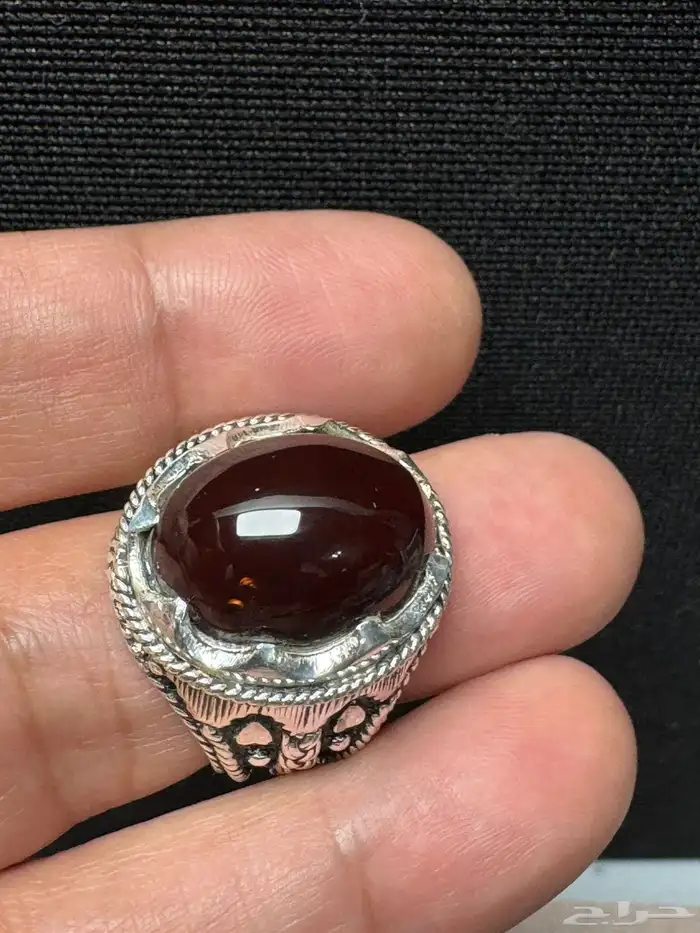 خاتم عقيق يماني كرز الكرز قبة صياغة الوليف 980 19