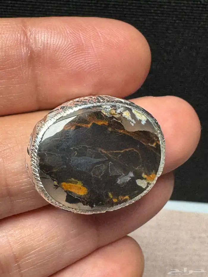 خاتم عقيق يماني مصور صريح صياغة يدوي 7