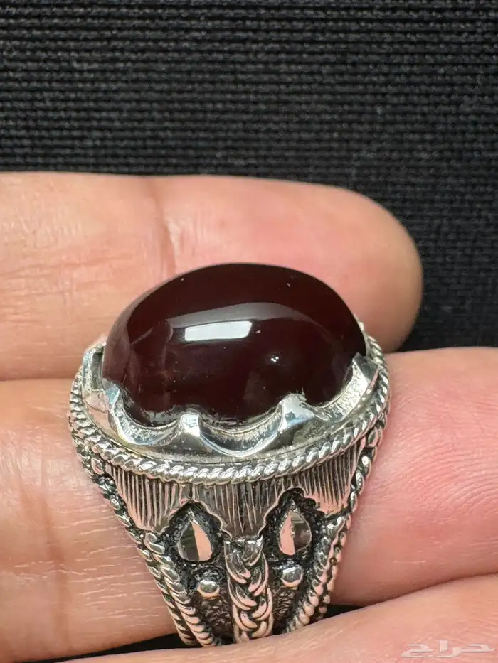 خاتم عقيق يماني كرز الكرز قبة صياغة الوليف 980 16