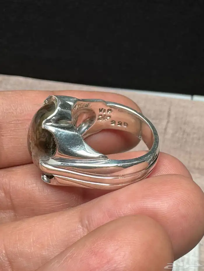 خاتم عقيق سليماني هندي طبيعي عين ورمش من العيار الثقيل 15