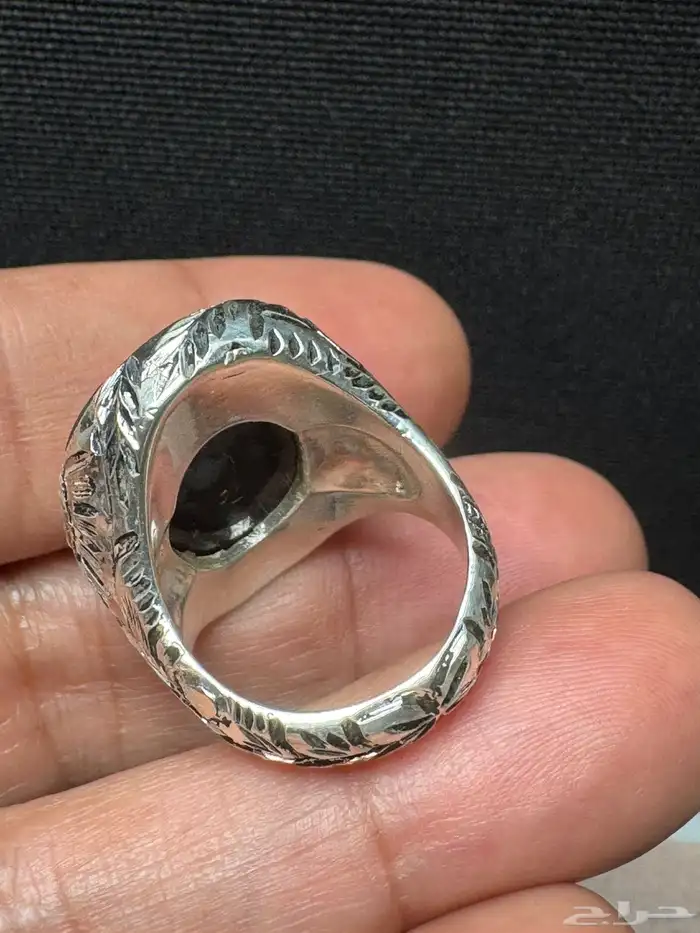 خاتم عقيق يماني مصور صريح صياغة يدوي 26