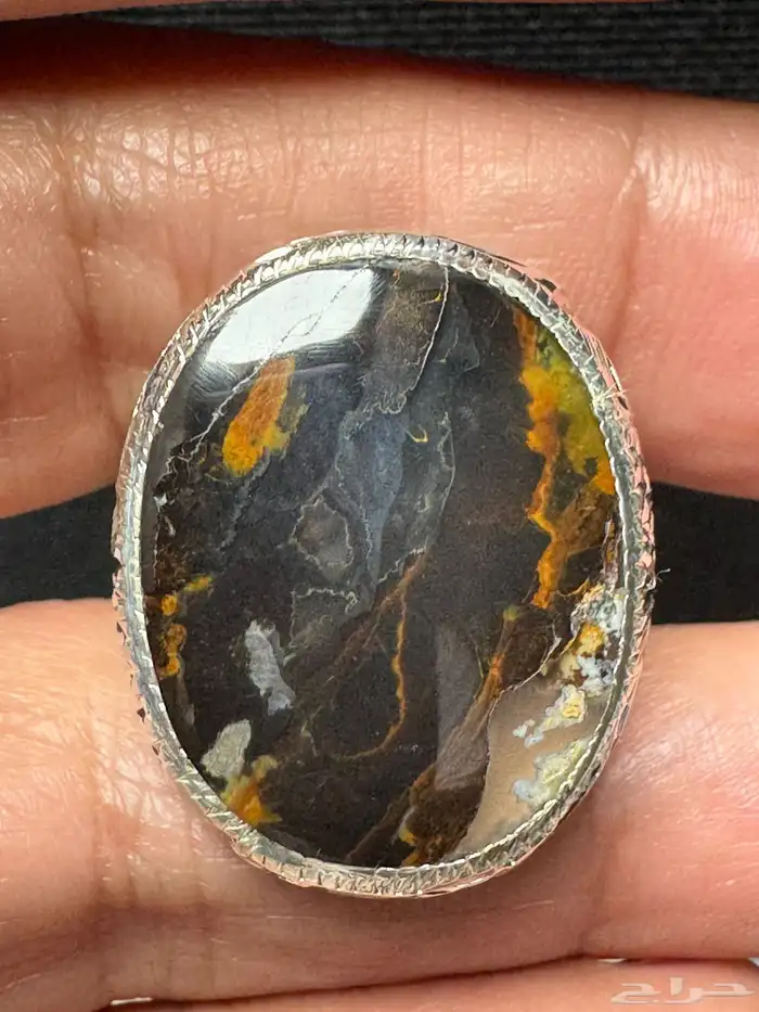 خاتم عقيق يماني مصور صريح صياغة يدوي 5