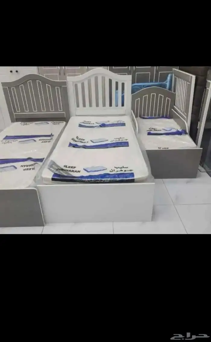 سرير نفر وخشبي مع مرتبة نفر ونص   مع مرتبة متوفر جديد تما 3