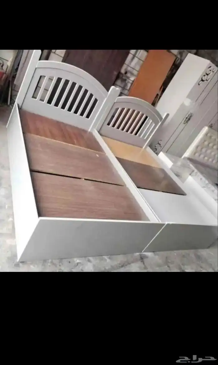 سرير نفر وخشبي مع مرتبة نفر ونص   مع مرتبة متوفر جديد تما 4