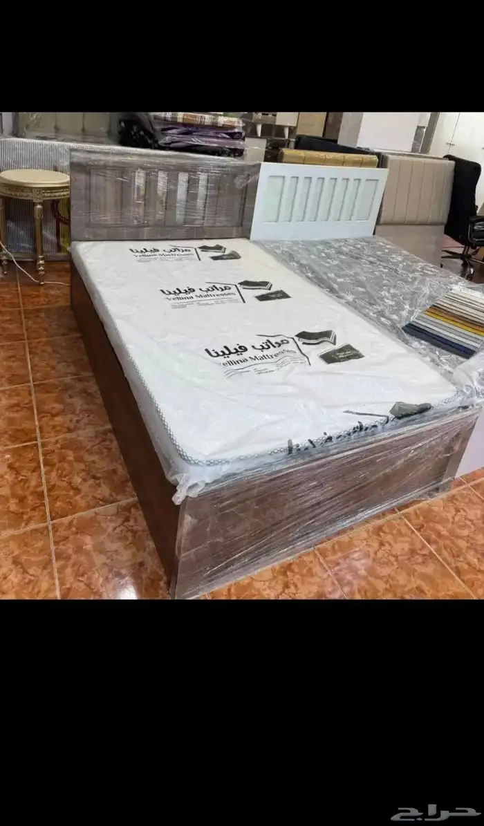 سرير نفر وخشبي مع مرتبة نفر ونص   مع مرتبة متوفر جديد تما 2