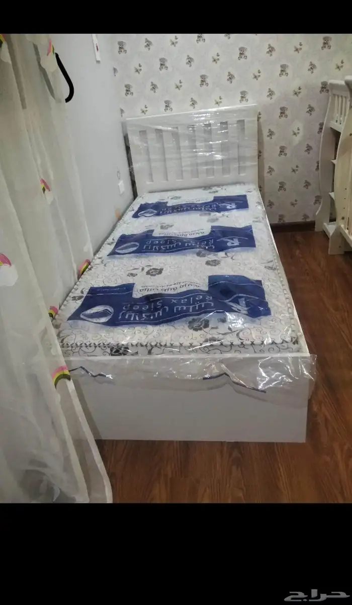 سرير نفر وخشبي مع مرتبة نفر ونص   مع مرتبة متوفر جديد تما 5