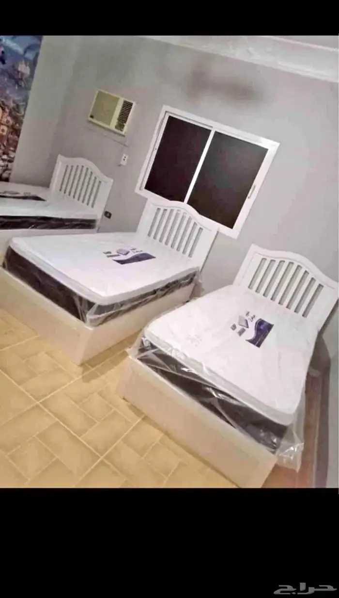 سرير نفر وخشبي مع مرتبة نفر ونص   مع مرتبة متوفر جديد تما 12