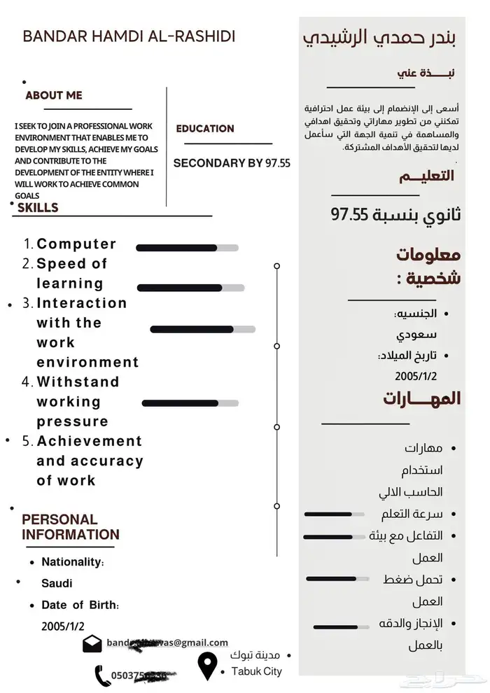 متوفر تصاميم إنشاء سيره ذاتيه احترافيه ب 5 ريال 2