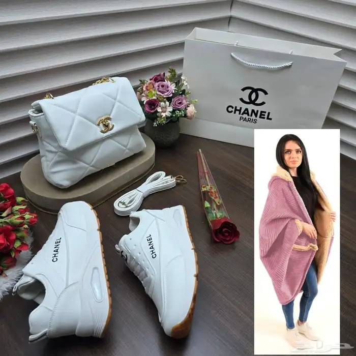 طقم نسائي شوز و شنط راقيه ماركة شانيل خامه جلديه . 8