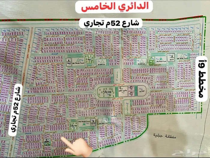 ارض لابيع بمخطط ولي العهد 9ب شارع 25م المربع الاول مستوية 2
