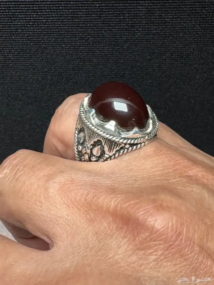 خاتم عقيق يماني كرز الكرز قبة صياغة الوليف 980 22