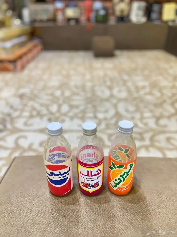 طقم علب عصير قزاز صناعة الثمانينات قديمة تراثية 1