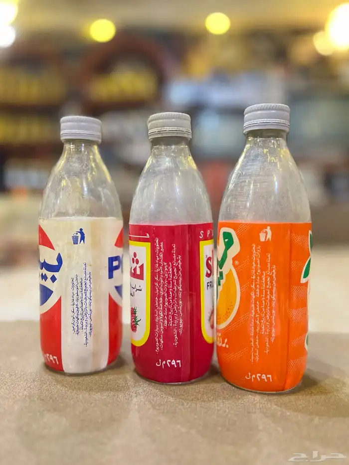 طقم علب عصير قزاز صناعة الثمانينات قديمة تراثية 3