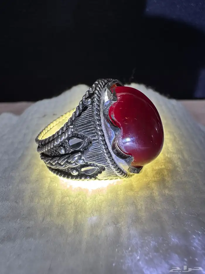 خاتم عقيق يماني كرز الكرز قبة صياغة الوليف 980 15