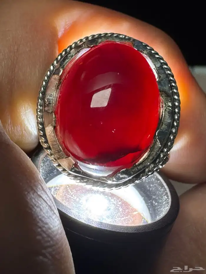 خاتم عقيق يماني كرز الكرز قبة صياغة الوليف 980 14