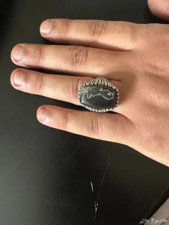 خاتم عقيق فضة ثقيلة 4