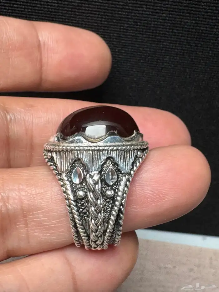 خاتم عقيق يماني كرز الكرز قبة صياغة الوليف 980 8