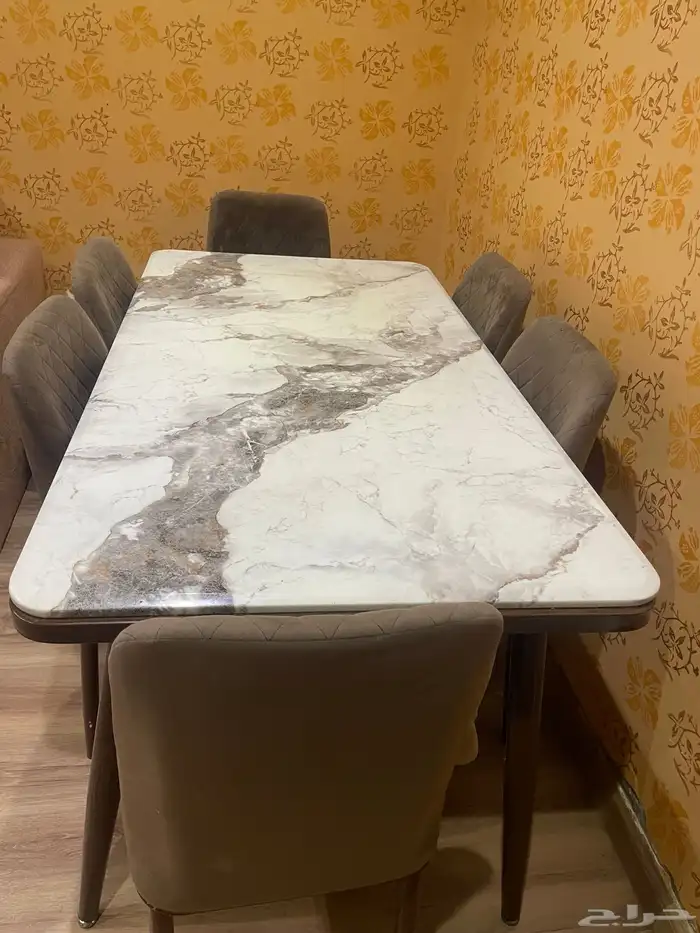 طاوله طعام رخام 6 كراسي 1