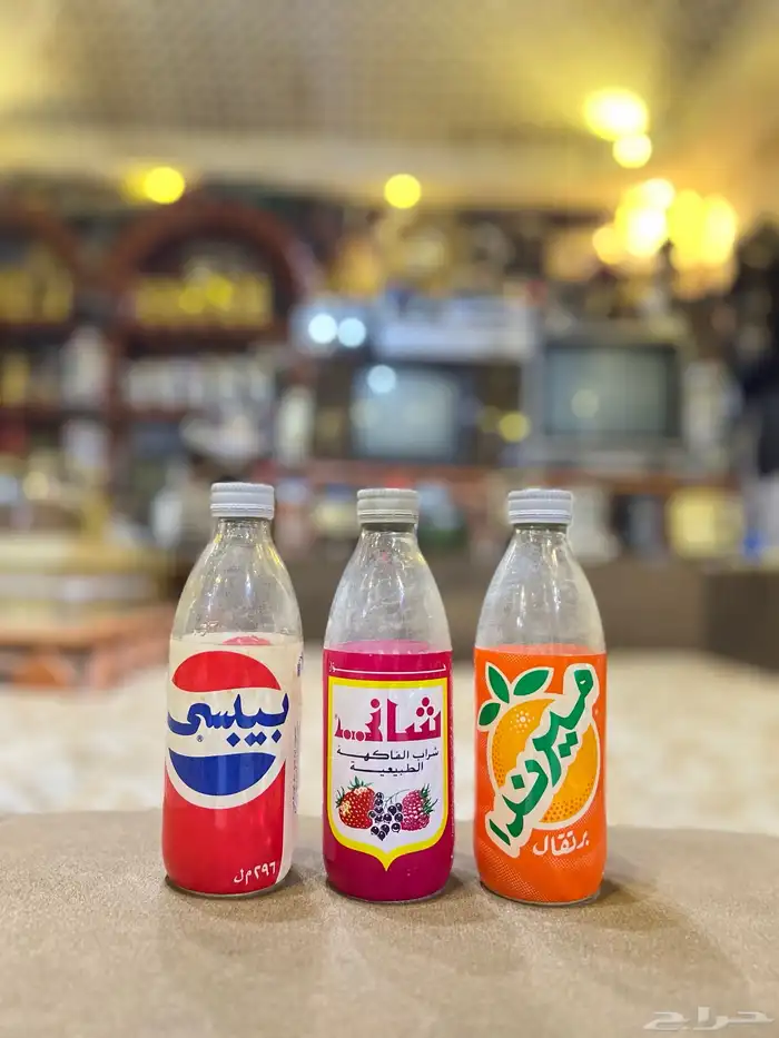 طقم علب عصير قزاز صناعة الثمانينات قديمة تراثية 0