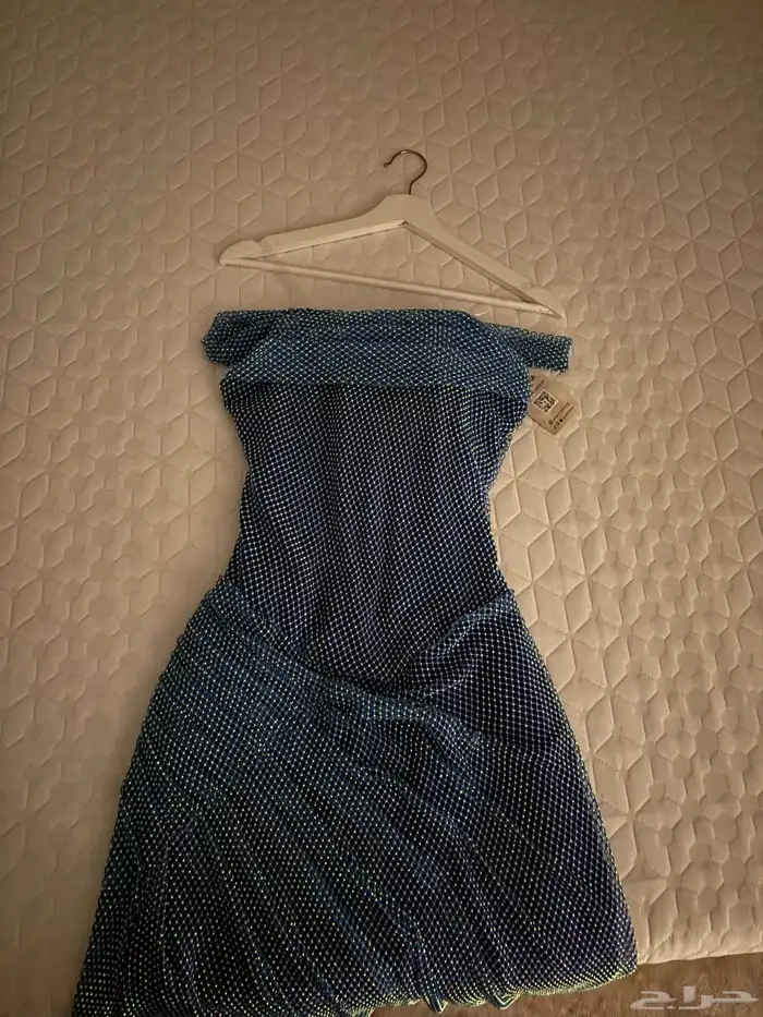 فستان من جورجينا ازرق بخرزات 3